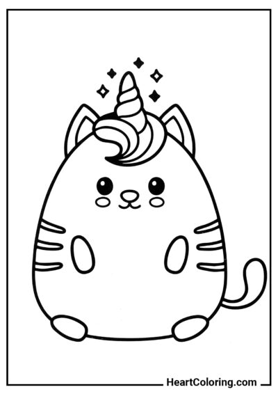Unicornio gatito - Dibujos para Colorear para Niñas