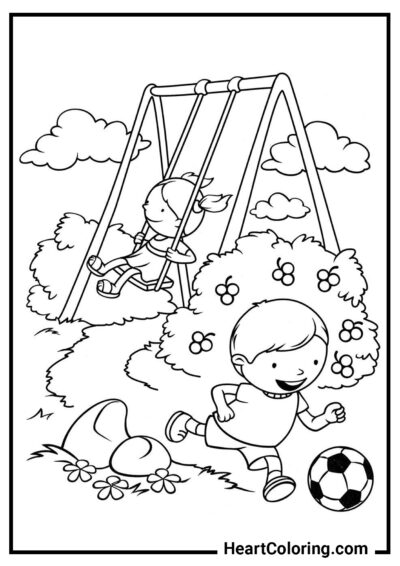 Outdoor games - Summer Coloring Pages