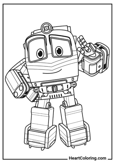 Robot train Alf - Robot Coloring Pages