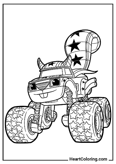 Wesoły monster truck — prosta kolorowanka dla maluchów