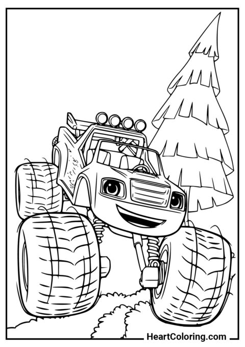 Cheerful Blaze - Blaze and the  Monster Machines Coloring Pages