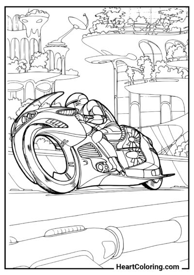 Motocicleta futurista - Desenhos para Colorir para Meninos