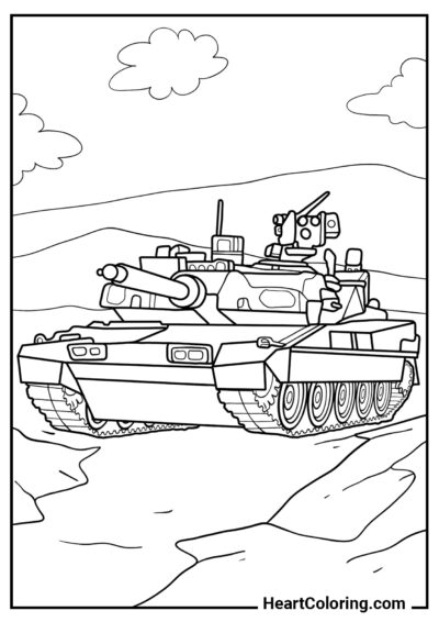 German Tank Leopard - Army Tank Coloring Pages