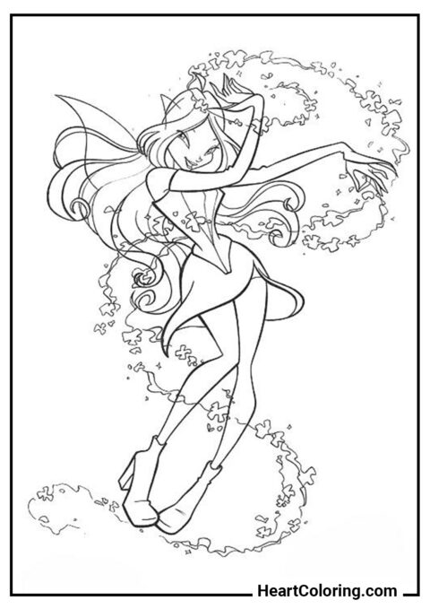 Fée de la nature Flora - Coloriage Winx Club