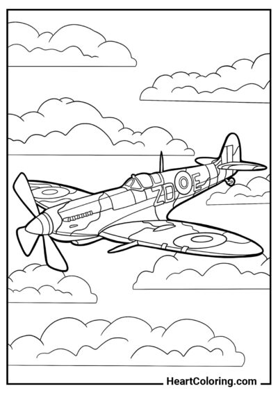 Supermarine Spitfire - Desenhos de Aviões para Colorir