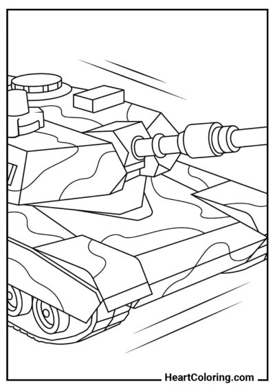 Lámina Tanque camuflado para imprimir y colorear