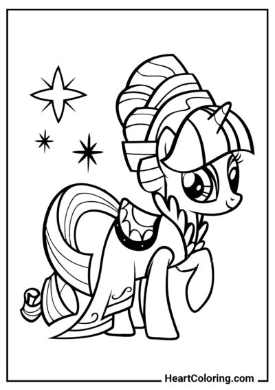 Twilight Sparkle Elegante - Desenhos do My Little Pony para Colorir