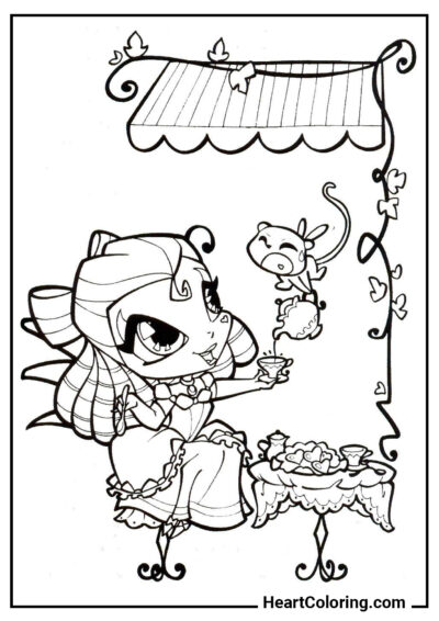 Pixie Tea Party - Winx Club Coloring Pages
