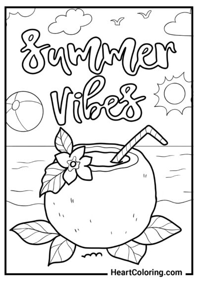 Summer Vibes - Summer Coloring Pages