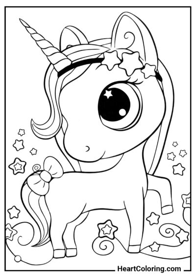 Licorne adorable - Coloriages pour Filles