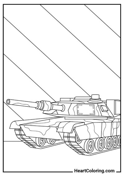 Tanque militar – vista frontal — perfecto para pintar en casa