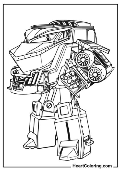 Neues Ausmalbild Duke, der Roboterzug – druckbar ohne Anmeldung