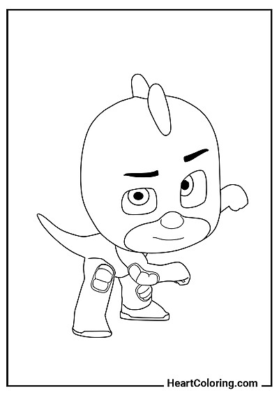 Gekson gotowy do sprintu Cyfrowa kolorowanka Gekson gotowy do sprintu — pobierz i drukuj