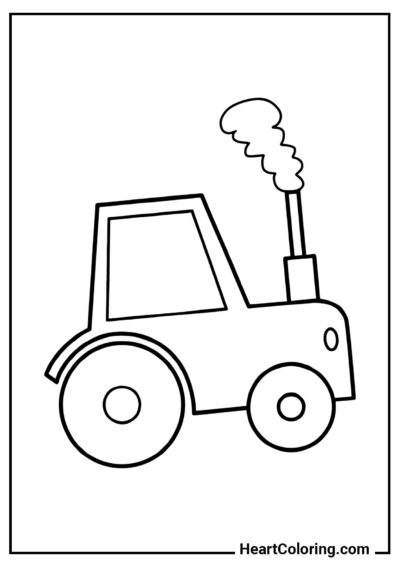 Kolorowanka Prosty traktor-zabawka — druk na formacie A4