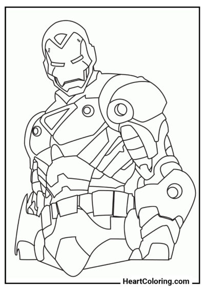 Homem de Ferro ameaçador - Desenhos para Colorir para Meninos