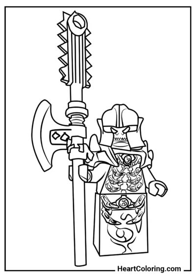 Nindroid Sword-Axe - LEGO Ninjago Coloring Pages