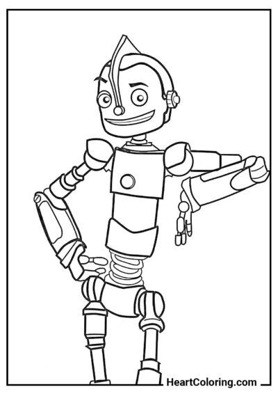 Hausgemachtes Ausmalbild Rodney aus dem Film „Robots“ – PDF-Version