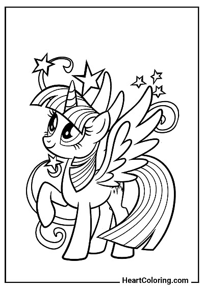 Wydrukuj i pokoloruj: Ciekawska Twilight Sparkle