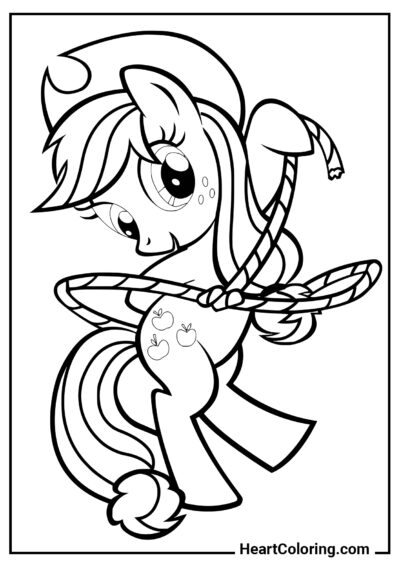 Applejack with the lasso - My Little Pony Coloring Pages