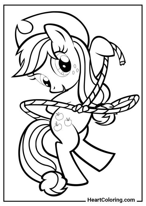 Applejack con el lazo - Dibujos de My Little Pony para Colorear