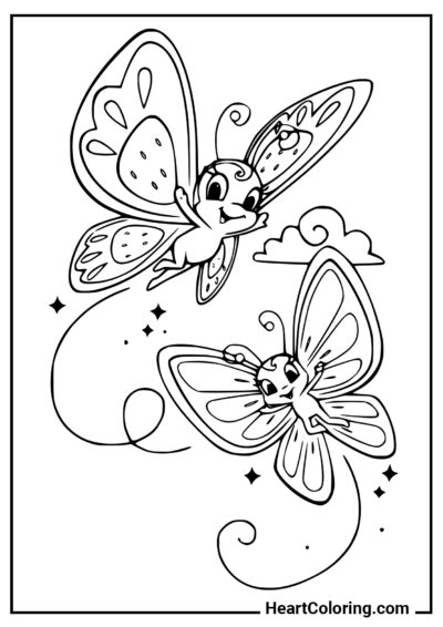 Beautiful butterflies - Coloring Pages for Girls