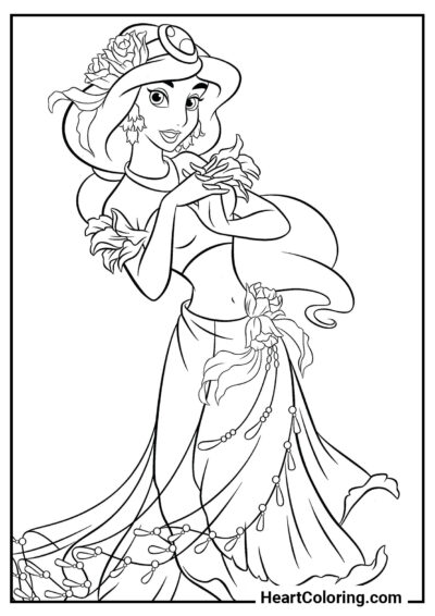 Princesa Jasmine - Dibujos para Colorear para Niñas