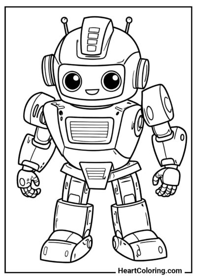 Gratis-Download: Malvorlage Lachender Roboter