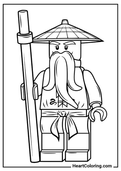 Minifigure di Sensei Wu - Disegni di LEGO Ninjago da Colorare