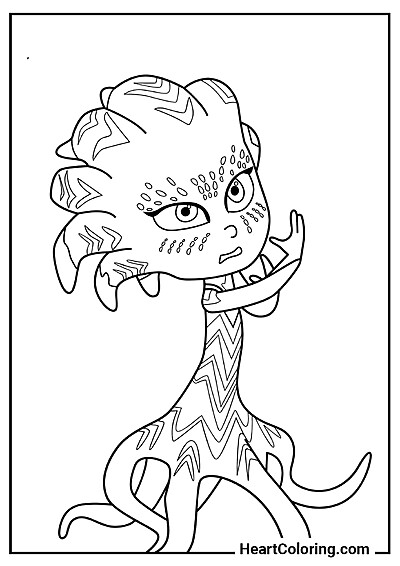 Octobella Octobella — łatwa kolorowanka z kategorii "Kolorowanki Pidżamersi"