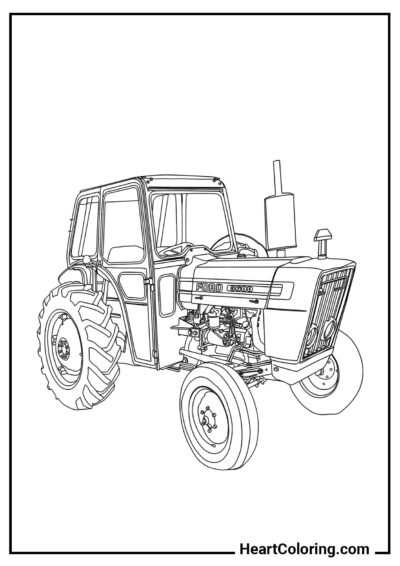 Kolorowanka Stary wiejski traktor — format PDF do pobrania