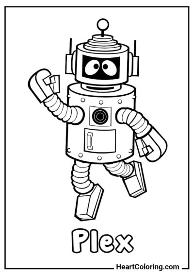 Online ausmalen: Lustiger Roboter Plex – sofort beginnen!