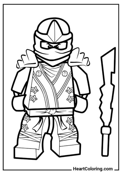 Jay avec lame de foudre - Coloriages LEGO Ninjago