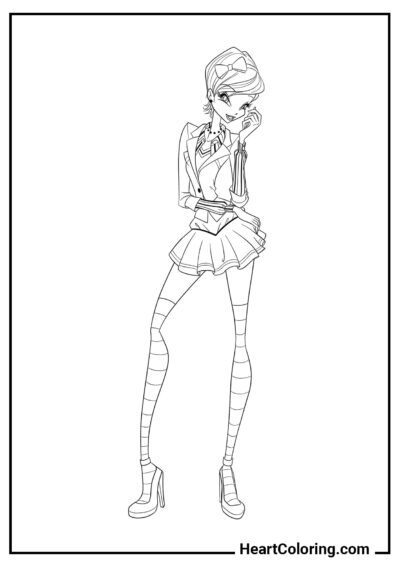 Tecna à la mode - Coloriage Winx Club