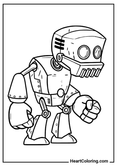 PDF-Ausmalbild Mechanischer Kampfroboter – gratis Download