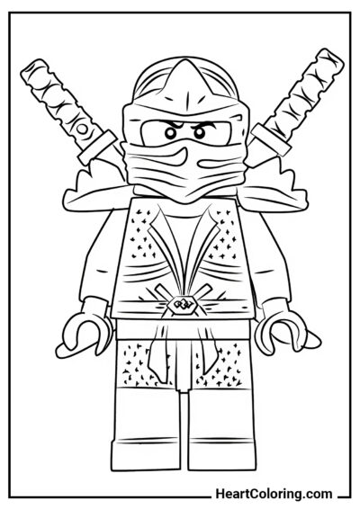 LEGO Ninja Minifigure - LEGO Ninjago Coloring Pages