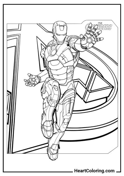Homem de Ferro dos Vingadores - Desenhos para Colorir para Meninos
