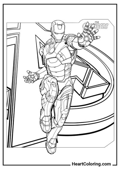 Iron Man de los Vengadores - Coloriages pour Garçons