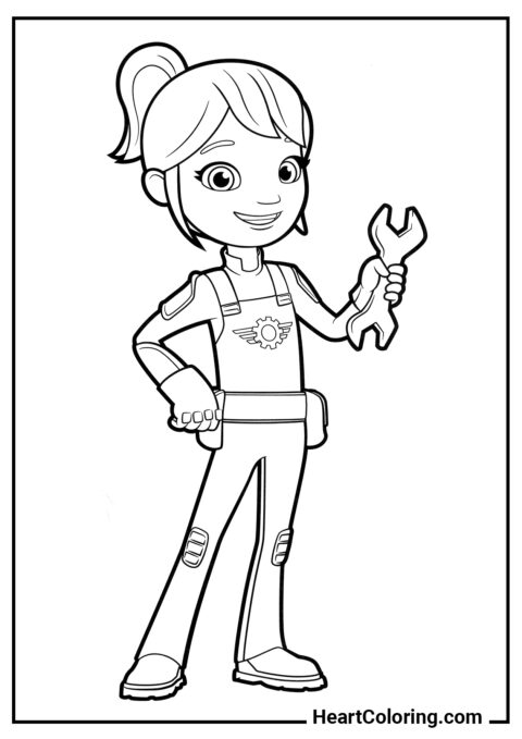 Gabby with a wrench - Blaze and the  Monster Machines Coloring Pages