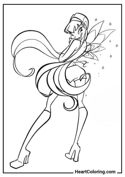 Sun Fairy Stella - Winx Club Coloring Pages