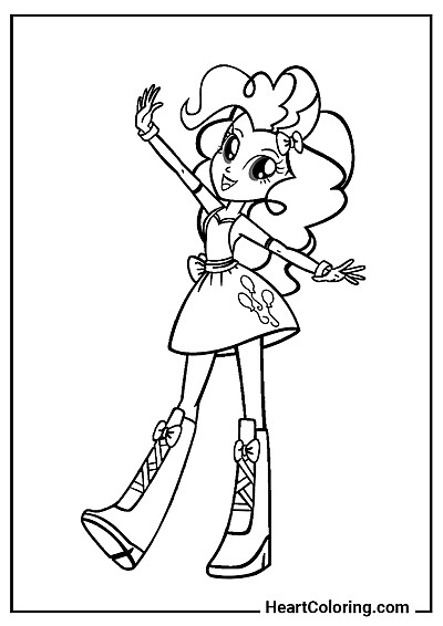 Equestria Girls – Pinkie Pie — kolorowanka dla dziewczynek i chłopców