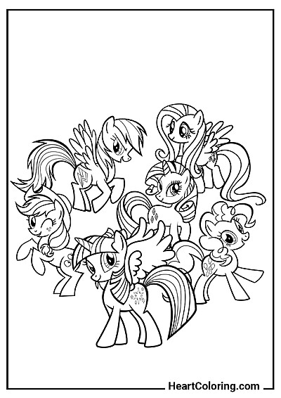 Kolorowanka Tańczące Ponie z kategorii "Kolorowanki My Little Pony"