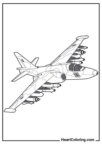 Su-25 - Desenhos de Aviões para Colorir