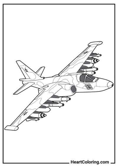 Su-25 - Coloriage Avion