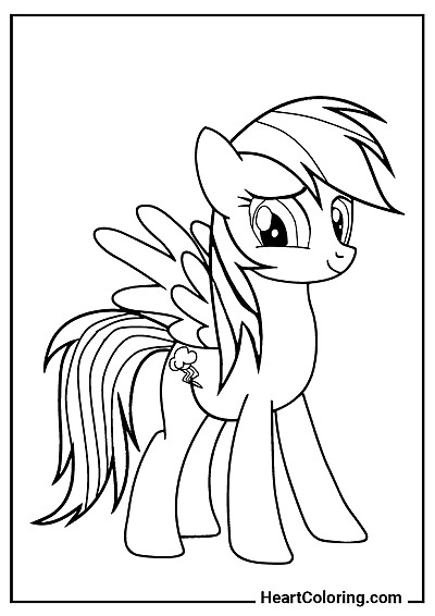 Kolorowanka Zdezorientowana Rainbow Dash — dla całej rodziny