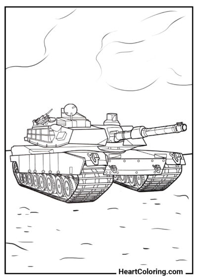 Char américain M1 Abrams - Coloriages Tank