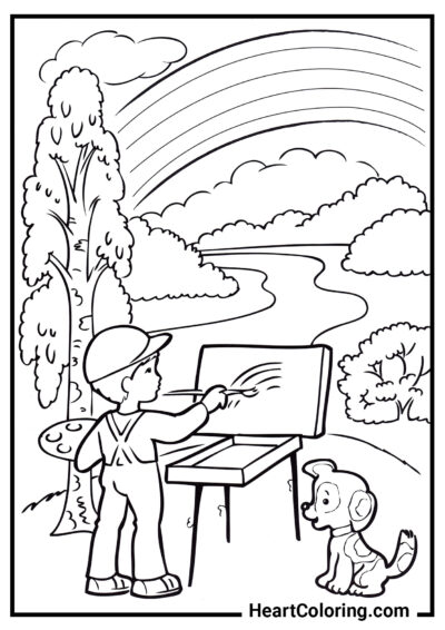 Artist in nature - Summer Coloring Pages