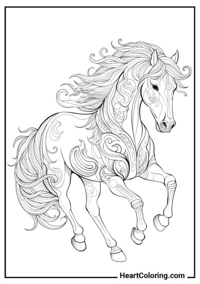Hermoso caballo - Dibujos de Caballos para colorear