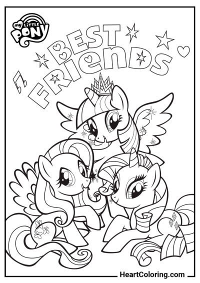 Le migliori amiche - Disegni di My Little Pony da Colorare