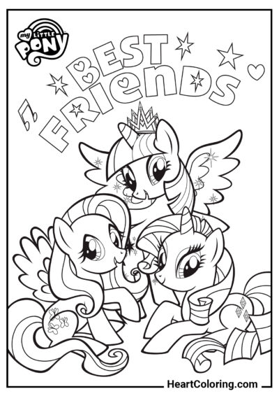 Best girlfriends - My Little Pony Coloring Pages