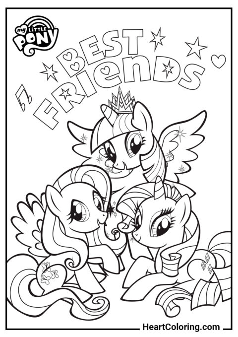 Mejores amigas - Dibujos de My Little Pony para Colorear